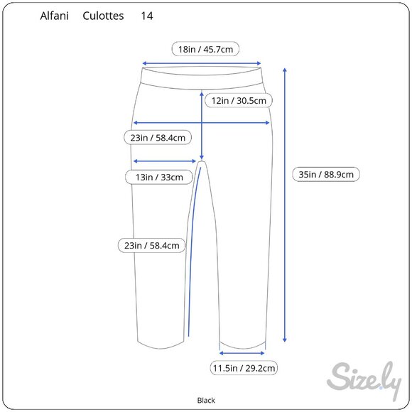 Alfani Culottes Womens Size 14 Pants Linen Blend High Waist Stretch Black NWT - Picture 3 of 7